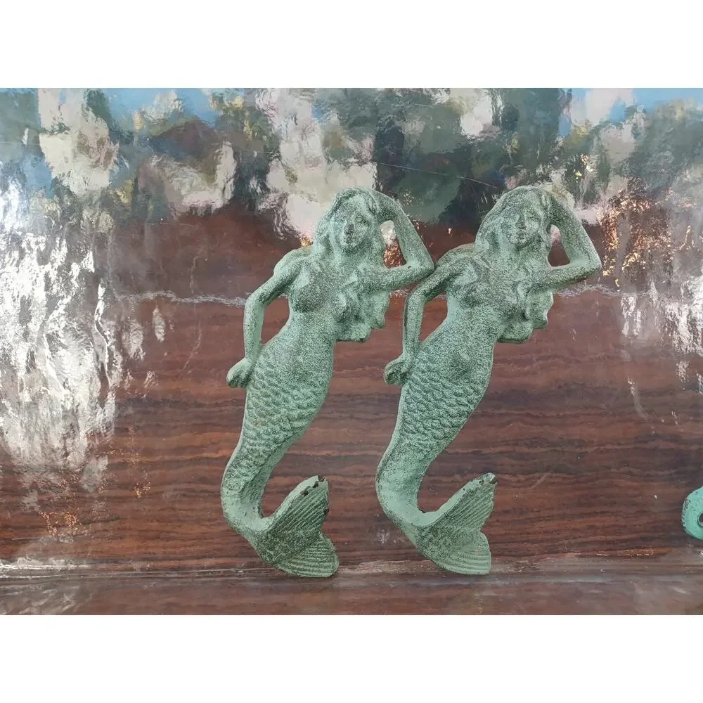 Mermaid Antique Style Towel Hooks Beach Theme Bathroom Aqua Fun Ocean